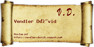 Vendler Dávid névjegykártya