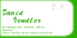 david vendler business card